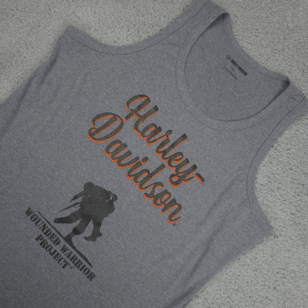 Harley Davidson Tank Top Wounded‎ Warrior Project Graphic Sleeveless 2XL